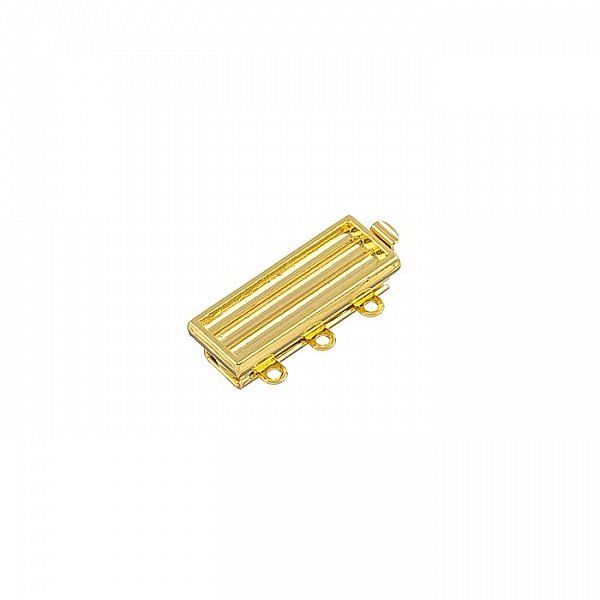 3 Hole Gold Plated Clasp For Delica Bead Weaving (20mm)