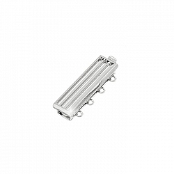 4 Hole Clasp For Delica Beads Multi-Strand Silver 26mm