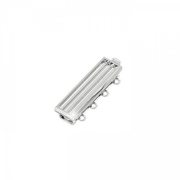 4 Hole Clasp For Delica Beads Multi-Strand Silver 26mm