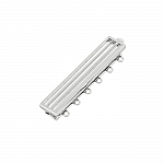 Silver Plated 6 Hole Strand Clasp For Delica Beads 38mm
