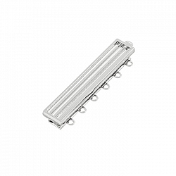 Silver Plated 6 Hole Strand Clasp For Delica Beads 38mm