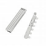 Silver Plated 6 Hole Strand Clasp For Delica Beads 38mm