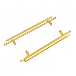 35mm Miyuki Slide Tube Gold Plated Ends For Bead Weaving