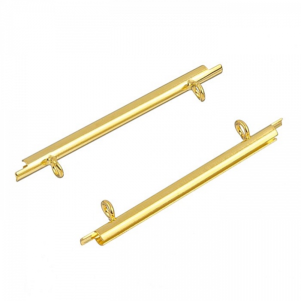 35mm Miyuki Slide Tube Gold Plated Ends For Bead Weaving