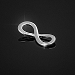 Sterling Silver Infinity Link Connector Charm 16mm PK1