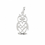 Sterling Silver Cut Out Owl Pendant With Bail 21mm PK1