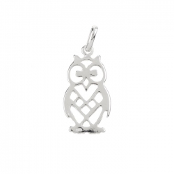 Sterling Silver Cut Out Owl Pendant With Bail 21mm PK1