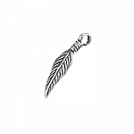 Sterling Silver Tibetan Feather Charm Pendant 20mm PK1