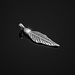 Sterling Silver Tibetan Feather Charm Pendant 20mm PK1