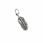Sterling Silver Feather Charm Pendant & Bail (20mm) PK1