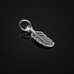 Sterling Silver Feather Charm Pendant & Bail (20mm) PK1