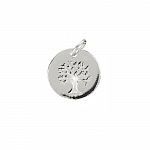 Sterling Silver Tree Of Life Disc Charm & Bail 15mm PK1
