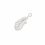Sterling Silver Filigree Feather Charm Pendant 15mm PK1