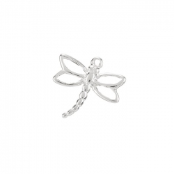 Sterling Silver Cutout Dragonfly Charm Pendant 18mm PK1