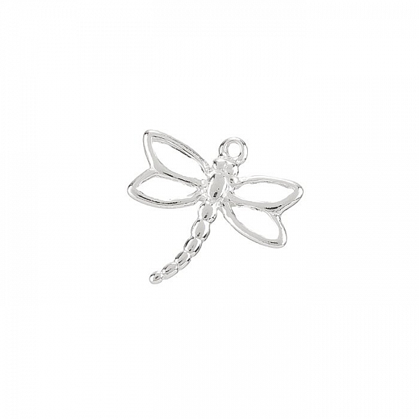 Sterling Silver Cutout Dragonfly Charm Pendant 18mm PK1