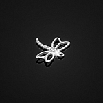 Sterling Silver Cutout Dragonfly Charm Pendant 18mm PK1
