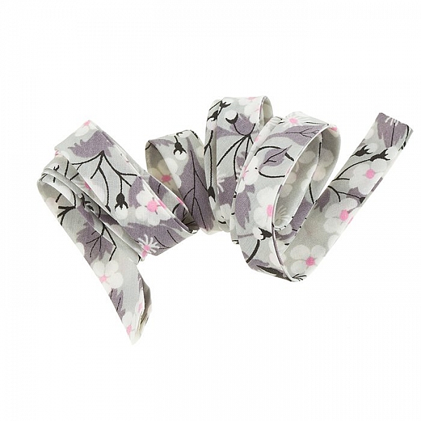Liberty of London Bias Ribbon (10mm) Silver Mitsi X 1m