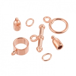 Bullet Shaped Kumihimo Findings Set 3mm Copper Plated