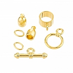 Bullet Shaped Kumihimo Findings Set (4mm) Gold Plated