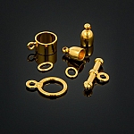 Bullet Shaped Kumihimo Findings Set (4mm) Gold Plated