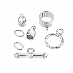 4mm Bullet Shaped Kumihimo Findings Set Silver Plated