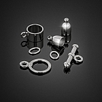 4mm Bullet Shaped Kumihimo Findings Set Silver Plated