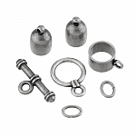 Bullet Kumihimo Finding Set (6mm) Antique Silver Plated Bullet Kumihimo Finding Set (6mm) Antique Silver Plated