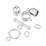 Bullet Shape Kumihimo Finding Set (6mm) Silver Plated