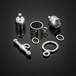 Bullet Shape Kumihimo Finding Set (6mm) Silver Plated