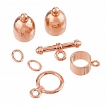 8mm Bullet Shape Kumihimo Findings Set Copper Plated