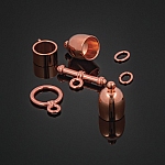 8mm Bullet Shape Kumihimo Findings Set Copper Plated