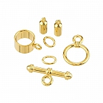 Barrel Shaped Kumihimo Findings Set (3mm) Gold Plated