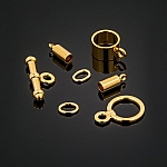 Barrel Shaped Kumihimo Findings Set (3mm) Gold Plated