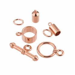 4mm Barrel Shaped Kumihimo Findings Set Copper Plated