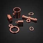 4mm Barrel Shaped Kumihimo Findings Set Copper Plated