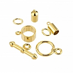 Barrel Shaped Kumihimo Findings Set (4mm) Gold Plated
