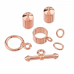 6mm Barrel Shaped Kumihimo Findings Set Copper Plated