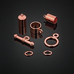 6mm Barrel Shaped Kumihimo Findings Set Copper Plated