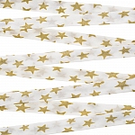 Liberty of London Etoiles 10mm White & Gold Bias Ribbon