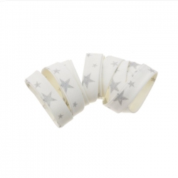 Liberty of London 10mm White/Silver Etoiles Bias Ribbon