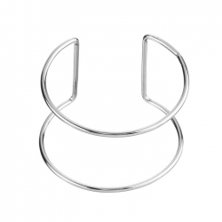 Plain Wire Cuff Bracelet Base Rhodium Plated (66mm) PK1