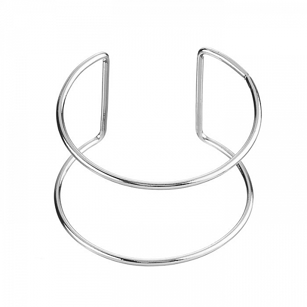 Plain Wire Cuff Bracelet Base Rhodium Plated (66mm) PK1 Plain Wire Cuff Bracelet Base Rhodium Plated (66mm) PK1