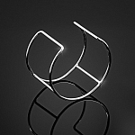 Rhodium Plated Wire Cuff Bangle Base With 2 Posts 65mm