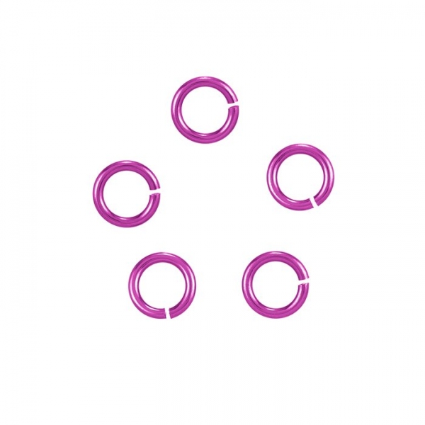 6mm Hypoallergenic Jump Rings Pink Niobium 20 Gauge PK5