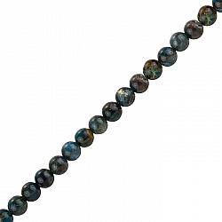 Round Teal Apatite Semi-Precious 6mm Beads 7.5" Strand