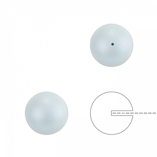 10mm Swarovski Half Drilled Pearl Round Pastel Blue PK2