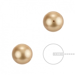 10mm Swarovski Round Half Drilled Pearls Vintage Gold