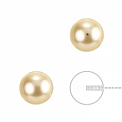 10mm Swarovski Round Half Drilled Pearls Light Gold PK2