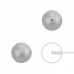 10mm Swarovski Half Drilled Pearl Round Pastel Grey PK2