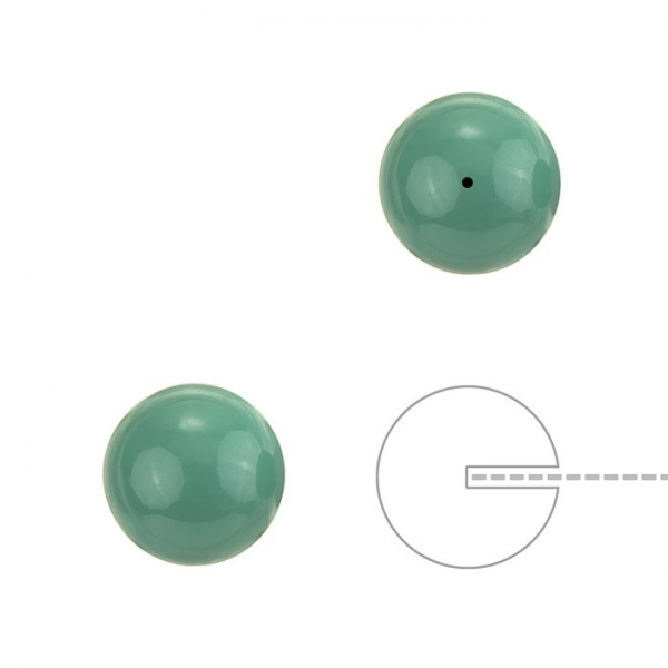 10mm Swarovski 5818 Half Drilled Pearls Round Jade PK2